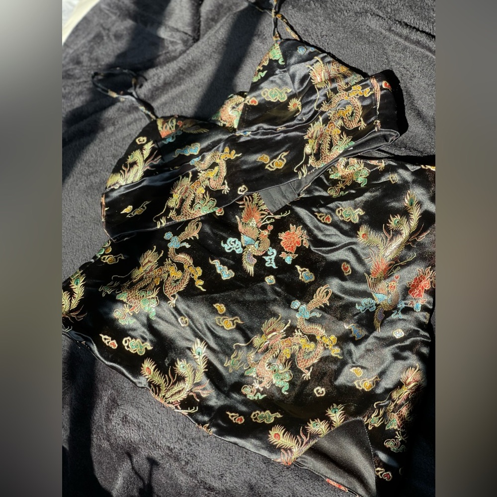 O-mighty Two piece crop top and dragon print skirt set size small